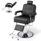 Black 360-degree swivel salon hydraulic barber chair with adjustable headrest and reclining backrest for versatile.
