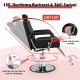 Black 360-degree swivel salon chair with adjustable headrest and 135° reclining backrest for versatile styling.