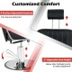 Adjustable headrest and hydraulic pump on a black swivel salon chair for customized comfort and easy height adjustment.