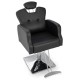 Heavy-duty salon chair in black with 360-degree swivel, adjustable headrest, and high-density sponge padding for.