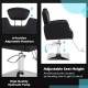 Heavy-duty salon chair featuring an 8-position adjustable headrest and adjustable seat height for versatile styling.