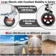 Height adjustable aluminum walker with 2.5" universal wheels and brakes, ideal for mobility on various surfaces.