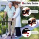 Height adjustable aluminum walker with rolling wheels and brakes, featuring ergonomic backrest for stability and.