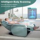 Full body zero gravity massage chair in pale turquoise with intelligent shoulder detection for precise massage comfort.