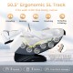 Full body massage chair in white with ergonomic SL track, airbag massage, and waist heating for ultimate relaxation.