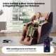 4D full body massage chair in zero gravity position with voice control, airbags, and soothing music for relaxation.