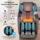 Full body massage chair in brown with zero-gravity design, featuring air compression, heating therapy, and 24 auto.