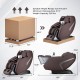 Full body massage chair with zero-gravity design, brown color, featuring 3D silica gel hands and ergonomic SL track.
