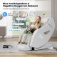 4D Dual Roller System massage chair in white with Bluetooth speakers and oxygen ion releaser for relaxation and health.