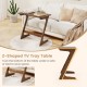 Bamboo Z-Shaped Spacious Sofa Side Table with Space-Saving Tabletop - Gallery View 11 of 13