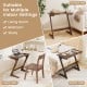 Bamboo Z-shaped side table in brown, featuring a spacious tabletop for snacks and laptops, ideal for small indoor.