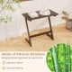 Z-shaped brown bamboo side table with spacious tabletop, ideal for small rooms and multi-functional use.