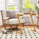 Bamboo Z-shaped side table with spacious tabletop, ideal for small rooms, supporting snacks and laptops in a natural.