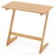 Bamboo Z-shaped side table with spacious tabletop, ideal for small spaces, supporting up to 110 lbs, natural finish.