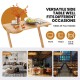 Bamboo Z-shaped side table with spacious tabletop, ideal for snacks and laptops, perfect for small rooms and apartments.