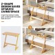 Bamboo Z-shaped side table with spacious tabletop, ideal for small rooms, supporting up to 110 lbs for versatile use.