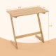 Bamboo Z-shaped side table with spacious tabletop, measuring 29.5" x 16", ideal for small spaces and multi-functional.