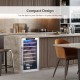 20-inch wine refrigerator with tempered glass door, holds 33 bottles, designed for compact kitchen spaces.