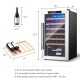 20-inch wine refrigerator with tempered glass door, holds 33 bottles, features 6 removable wooden shelves for.
