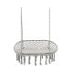 Gray 2-person macrame hammock chair with cushion, featuring bohemian style and sturdy design for indoor or outdoor use.