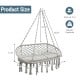 Gray 2-person macrame hammock chair with cushion, featuring a sturdy design and high weight capacity for ultimate.