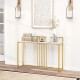 47-inch entryway table with faux marble top and gold metal frame, perfect for adding elegance to any space.