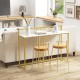 47-inch entryway table with faux marble top and yellow metal frame, ideal for console or sofa placement.