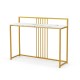 47-inch entryway table with faux marble top and gold metal frame, perfect for console or sofa use.