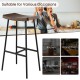 Industrial saddle bar stool with metal legs, 29 inches tall, perfect for kitchen, dining, or bar use.