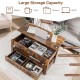 Lift top coffee table in rustic brown with 2 storage drawers and hidden compartment, perfect for versatile use.