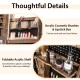 Acrylic cosmetic brushes and lipstick box from the freestanding jewelry cabinet, ideal for organized makeup storage.