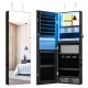 Wall-mounted jewelry cabinet with full-length mirror, LED lights, and large storage for organized jewelry and cosmetics.