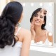 Vanity mirror with 18 dimmable LED bulbs, featuring 3 color lighting modes and a 3X magnifying mirror for detailed.