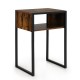 Industrial side table with a stylish open compartment, sturdy MDF and steel frame, ideal for compact entryways or.