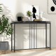Chic 48-inch console table featuring a faux marble top and sleek black steel frame, ideal for modern living spaces.
