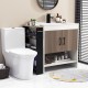 Compact rolling kitchen slim storage cart with 3-tier shelves, black finish, and convenient handle for easy mobility.