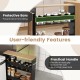 Rolling kitchen slim storage cart with protective bars and practical handle, ideal for compact spaces and easy mobility.