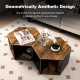 Hexagonal side end table set with a stylish design, ideal for living room or office use, featuring open storage.