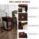 2-tier rubber wood end table featuring a drawer, shelf, and non-slip foot pads for stability in small spaces.