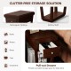 2-tier rubber wood end table featuring a wide tabletop, drawer, and bottom shelf for organized storage in small spaces.