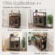 Industrial sideboard buffet cabinet in rustic brown with removable wine rack, ideal for kitchen or dining room storage.