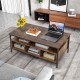 Top view of the 3-tier industrial style coffee table with a wide surface, showcasing the six storage cubbies for easy.