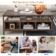 3-tier industrial style coffee table with storage cubbies, perfect for dining, working, or playing in any living space.