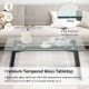 Modern tempered glass coffee table with metal frame, featuring an 8mm thick tabletop for heat resistance and easy.