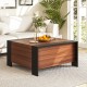 Walnut coffee table with sliding top and hidden compartment, ideal for home or lounge organization and style.