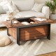 Walnut coffee table with sliding top, hidden compartment, and sturdy 5-point support for versatile home use.