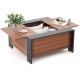 Walnut coffee table with sliding top, hidden compartment, and stable support, perfect for home or cafe use.