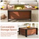 36.5-inch walnut coffee table with sliding top, hidden compartment, and smooth edges for organized living spaces.