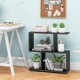 Three-tier geometric bookshelf in black with ample storage, perfect for organizing items in a study or office.