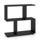 Black 24-inch 3-tier geometric bookshelf with ample storage compartments for study, bedroom, or office use.